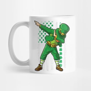 Dabbing Leprechaun Irish American Flag St Patricks Day Mug